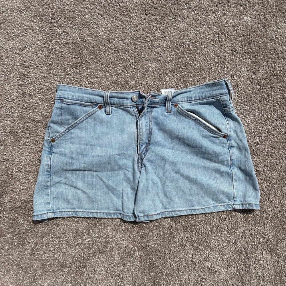 Levi's Light Blue Denim Shorts with Pink Stitching